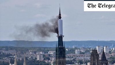 Watch: Rouen cathedral catches fire