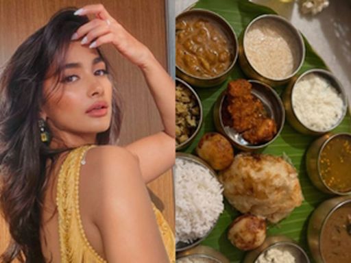 Pooja Hegde delights in a flavourful thali from South India