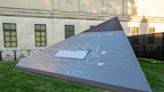 Beverly Pepper pyramid sculpture vandalized outside Worcester Art Museum