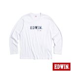 EDWIN 滑鼠購物車LOGO薄長袖T恤-男-白色
