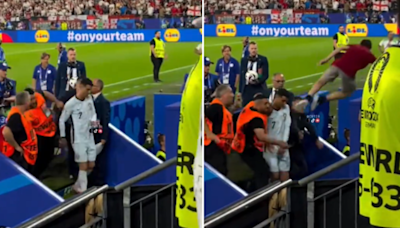 Cristiano Ronaldo nearly gets wiped out by fan who jumped from the stands