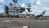 The US Navy fished a sunken F/A-18 Super Hornet out of the sea after the fighter jet blew off an aircraft carrier in rough weather