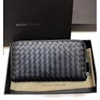 全新正品 Bottega Veneta BV 男用長夾 羊皮 拉鍊式長夾手工編織錢包 現貨