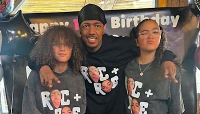 Nick Cannon, Twins Morocco and Monroe Wear T-Shirts Printed with Their Faces for 13th Birthday: 'Blessed'