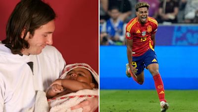 Did Lionel Messi actually pose with baby Lamine Yamal? Here's the truth about the viral photo