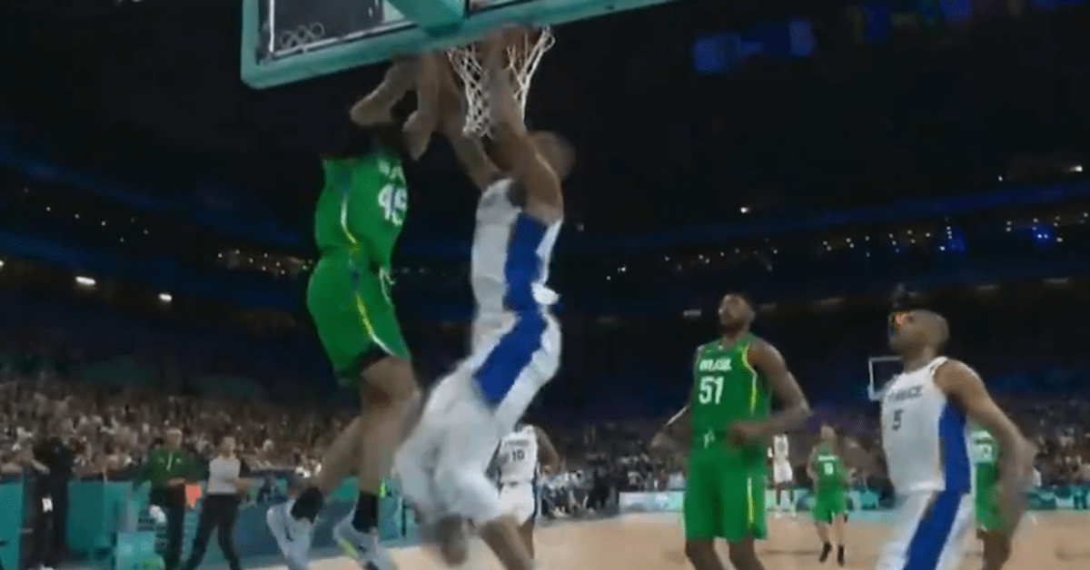 Rudy Gobert wound up on the wrong end of a highlight-reel dunk at the Olympics