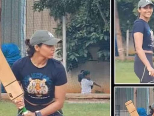 Watch: South Actress Sapthami Gowda Swings Into Action With Cricket Practice - News18