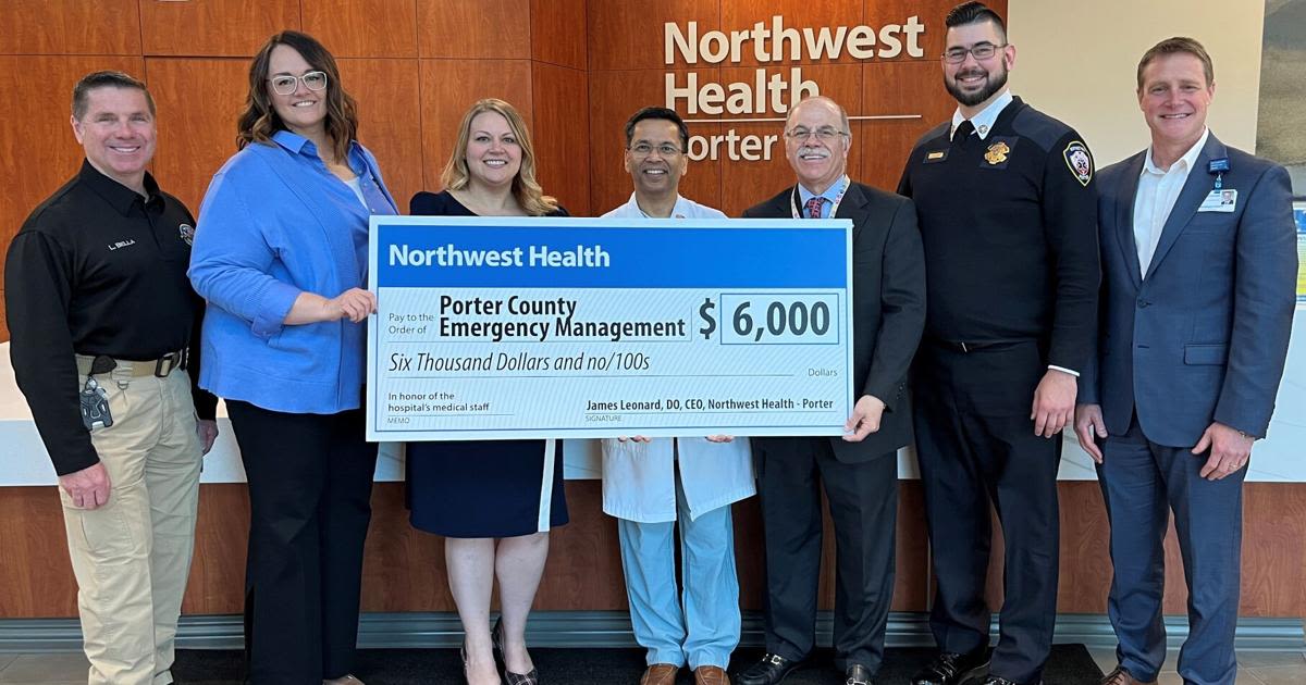 Northwest Health–Porter donates to Porter County Emergency Management Agency