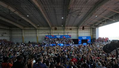 Trump is falsely claiming that Kamala Harris' rally crowd is AI generated. Unfortunately for him, the hype for Harris is very, very real.