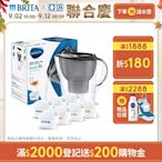 [共1壺7芯]德國BRITA Marella馬利拉濾水壺 3.5L(含1芯)(曜石黑)+3入全效型濾芯+3入去水垢濾芯