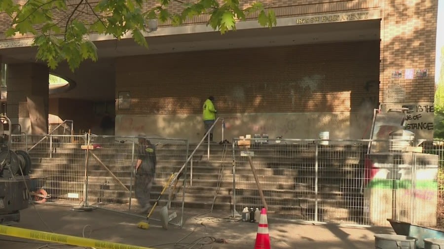 Clean-up, search for suspects continue as PSU campus is calm Friday morning