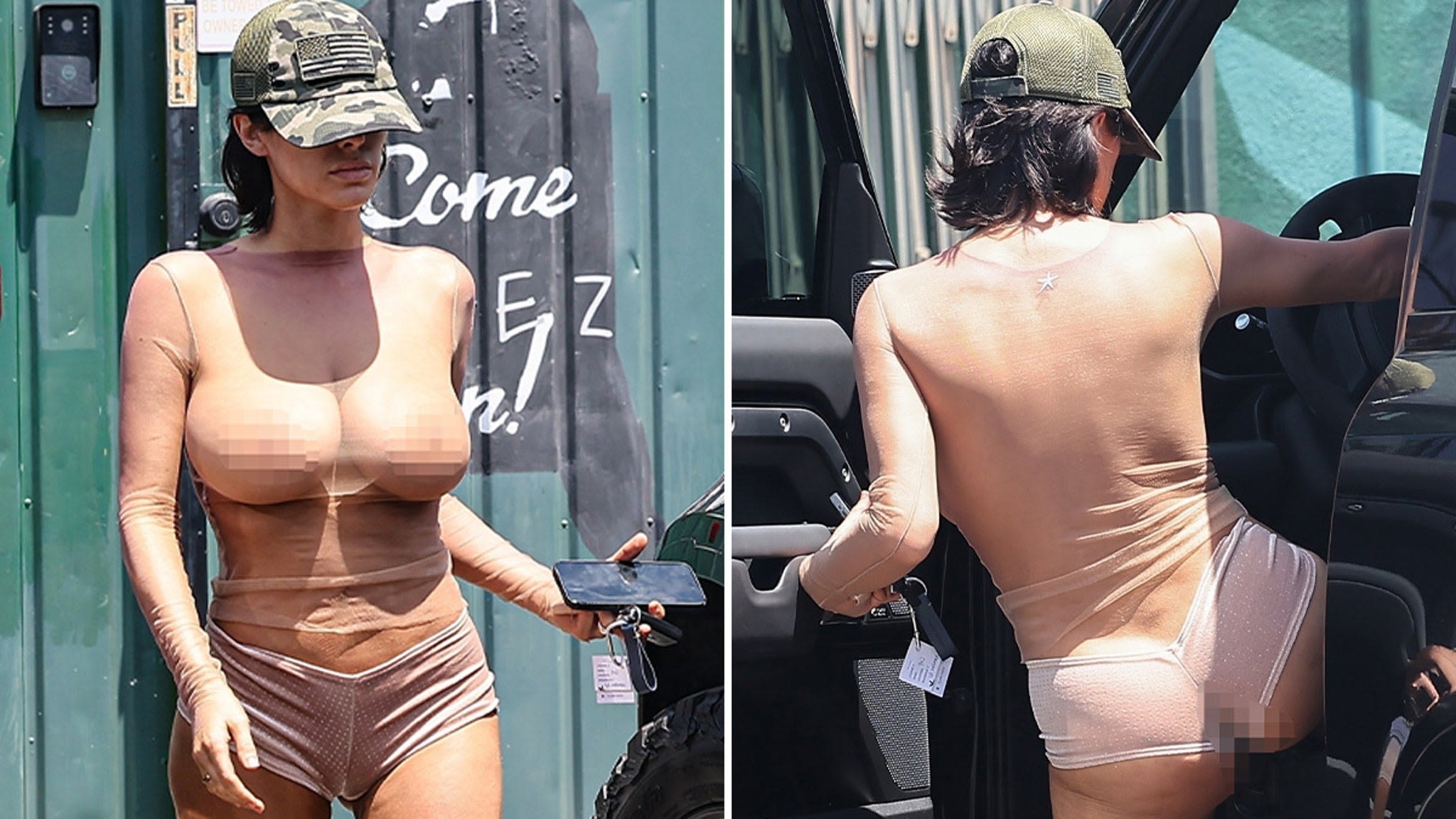 Kanye's Wife Bianca Censori Wears Completely See-Through Top, No Bra