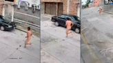 Captan a presunto ladrón corriendo desnudo por calles de Puebla; esto fue lo que pasó