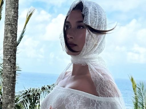 Pregnant Hailey Bieber Shares Behind-the-Scenes Photo From Her and Justin Bieber's Maternity Shoot - E! Online