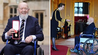 Sir Michael Eavis knighted at at Windsor Castle by Princess Anne