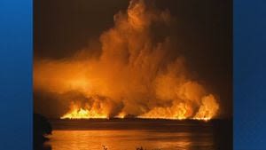 Crews battle large wildfire inside Merritt Island National Wildlife Refuge