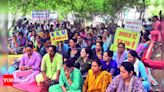 'Regularise our jobs': NHM workers launch protest against govt in Gurgaon | Gurgaon News - Times of India
