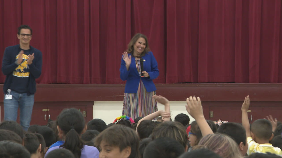 Congresswoman Escobar visits with students at Zavala Elementary career day