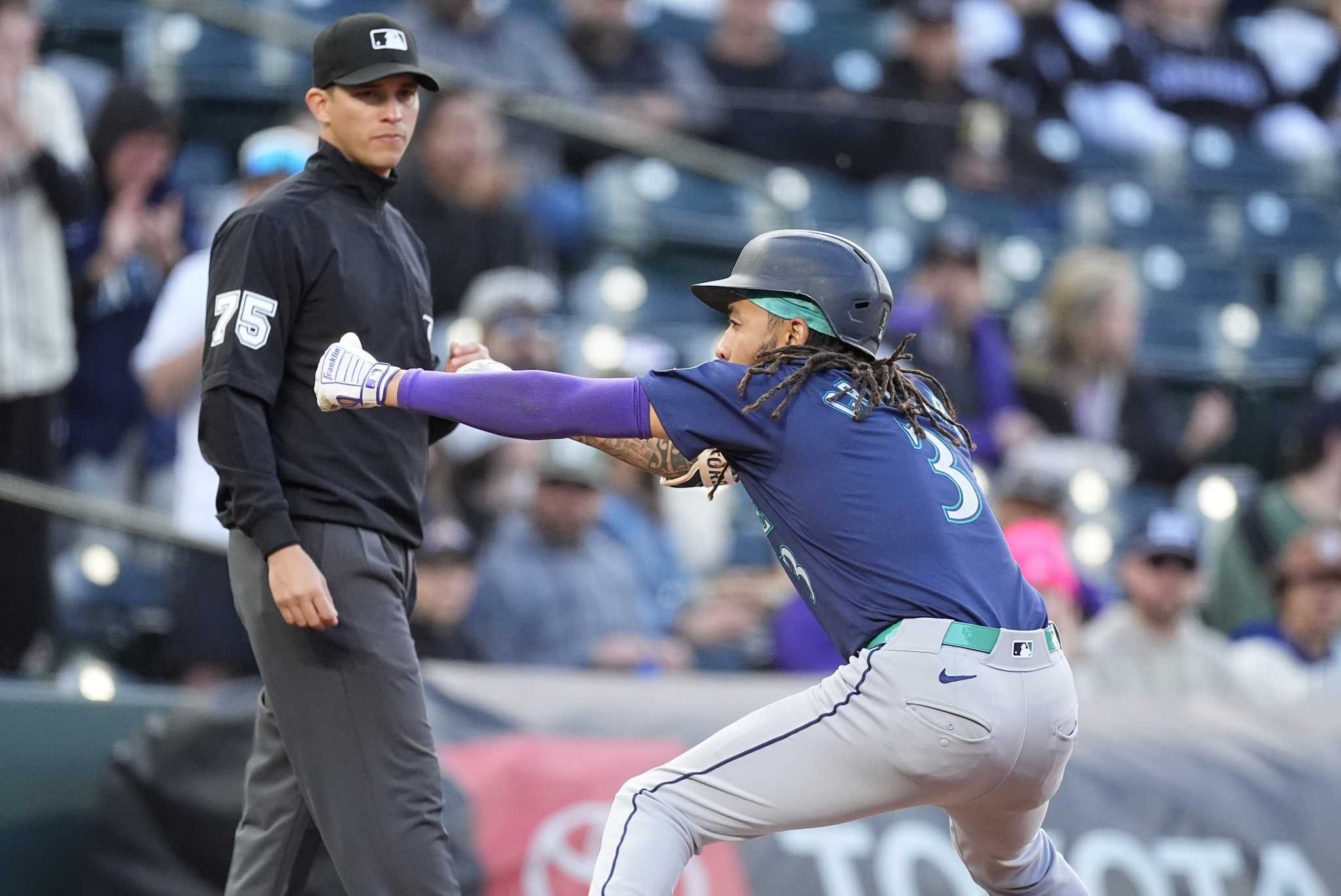 Crawford and Raleigh power Mariners to 10-2 rout of struggling Rockies for doubleheader split