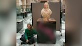 Protesters deface Queen Victoria sculpture at Glasgow museum