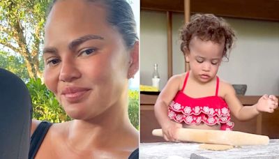 Chrissy Teigen Makes Cookies with Family on Fourth of July as Daughter Esti Shows off Her Baking Skills