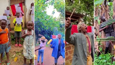 Himno nacional del Perú retumba en Uganda y niños bailan cumbias del Grupo 5, Agua Marina y Corazón Serrano: videos emocionan a los internautas