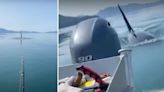 Watch a Killer Whale Charge a Small Fishing Boat