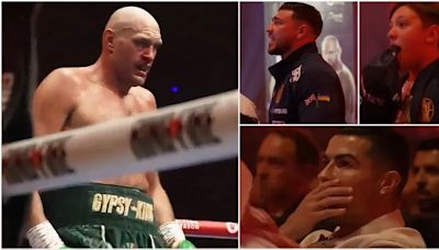 Footage released by Turki Alalshikh shows Team Fury's reaction to Usyk's ninth-round barrage