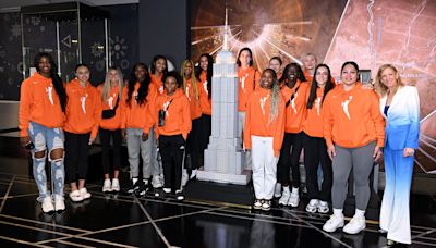 Caitlin Clark, Kamilla Cardoso, WNBA draft prospects visit Empire State Building