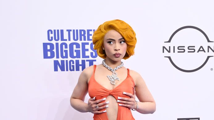 Ice Spice ~Stuns~ in an Orange Gown With a Belly Button Keyhole at the BET Awards