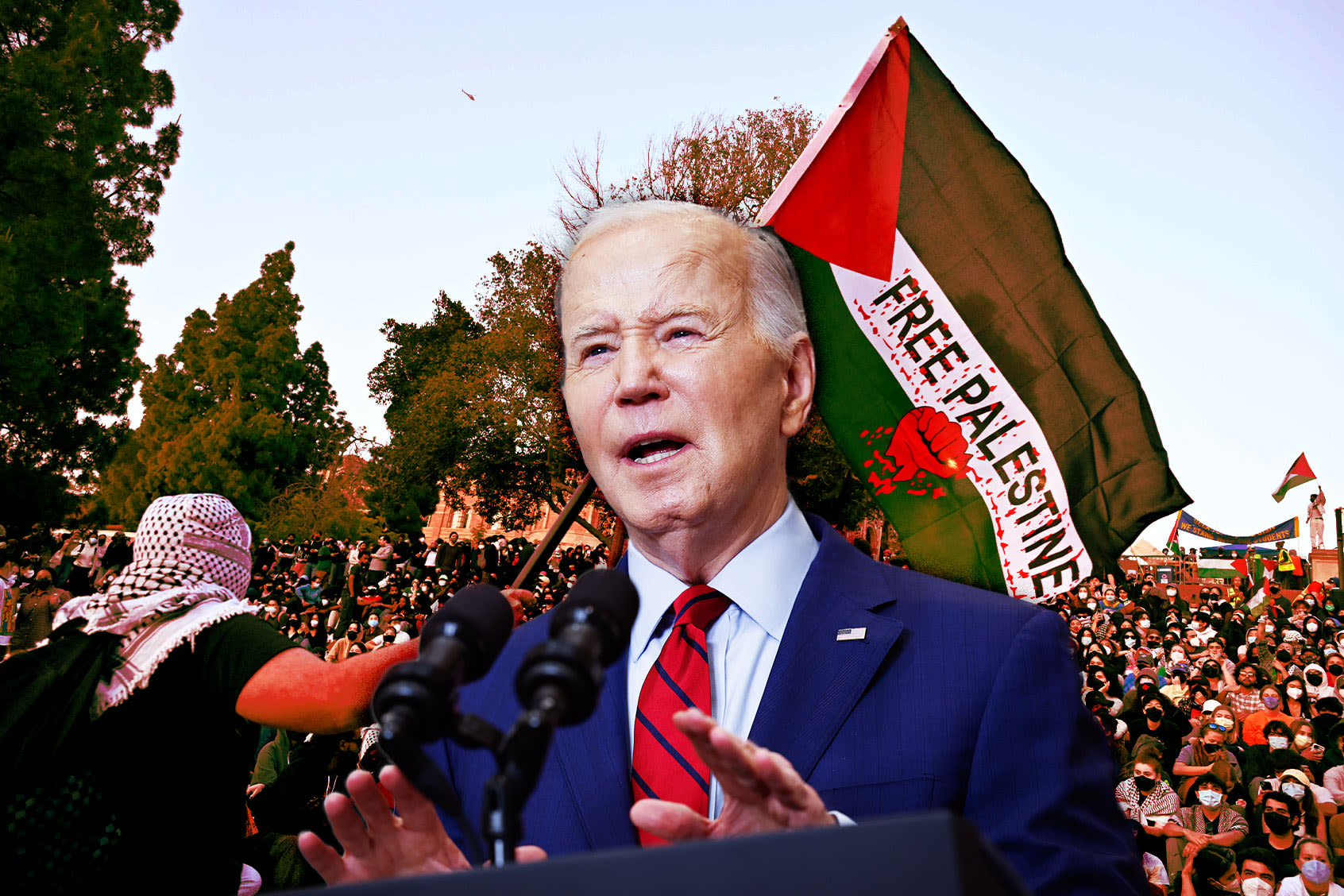 "We are not an authoritarian nation": Biden tries to strike middle ground on campus protests