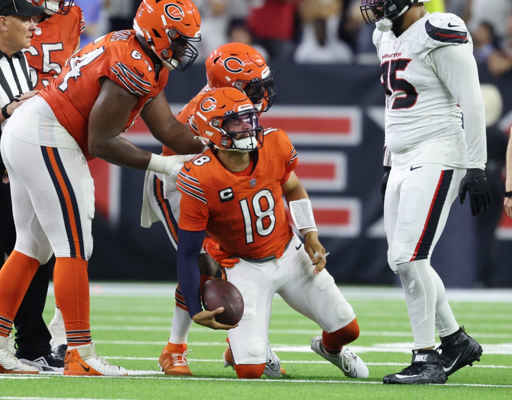 Chicago Bears QB Caleb Williams is ‘a little bruised up’ after 7-sack game in Week 2 loss