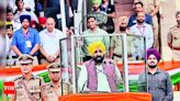 Bulletproof glass screen used for Punjab CM Bhagwant Mann at Independence Day event | - Times of India