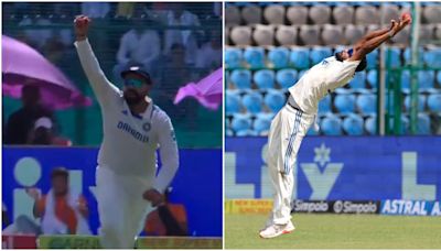 IND Vs BAN 2nd Test: Rohit Sharma Vs Mohammed Siraj: Watch Whose Catch Was Better As Both Fly...