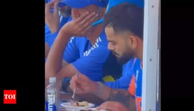 Watch: Virat Kohli mutes himself to cheers to focus on food in dugout at T20 World Cup | Cricket News - Times of India