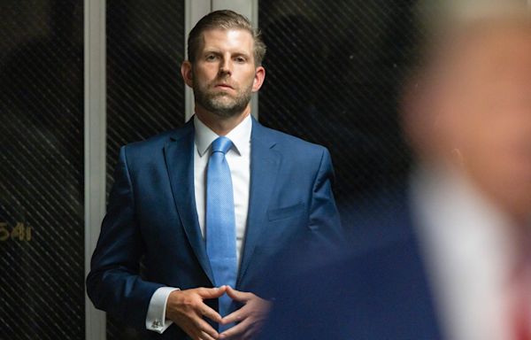 Eric Trump, in the front row of his dad's hush-money trial, bashed Michael Cohen on X while he was on the witness stand