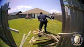 Moore police officer joins community to fix fence broken in chase