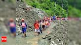 Kanwariyas stranded after landslide on Gangotri national highway | Dehradun News - Times of India