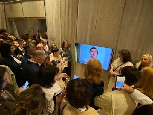 President Zelensky's wife gave a video address to visitors of the show in Venice
