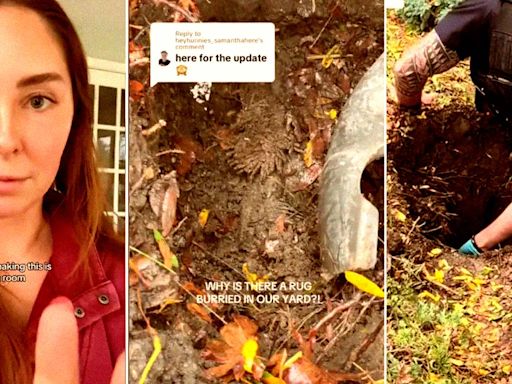 Haunted Woman Calls the Cops After Discovering a Rug Mysteriously Buried in Her Backyard