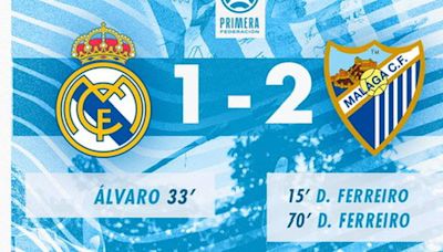 El Málaga hace los deberes con dos goles de David Ferreiro ante el Real Madrid Castilla (1-2)