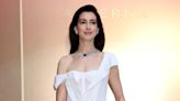 Anne Hathaway pairs Gap shirt dress with Bulgari jewels
