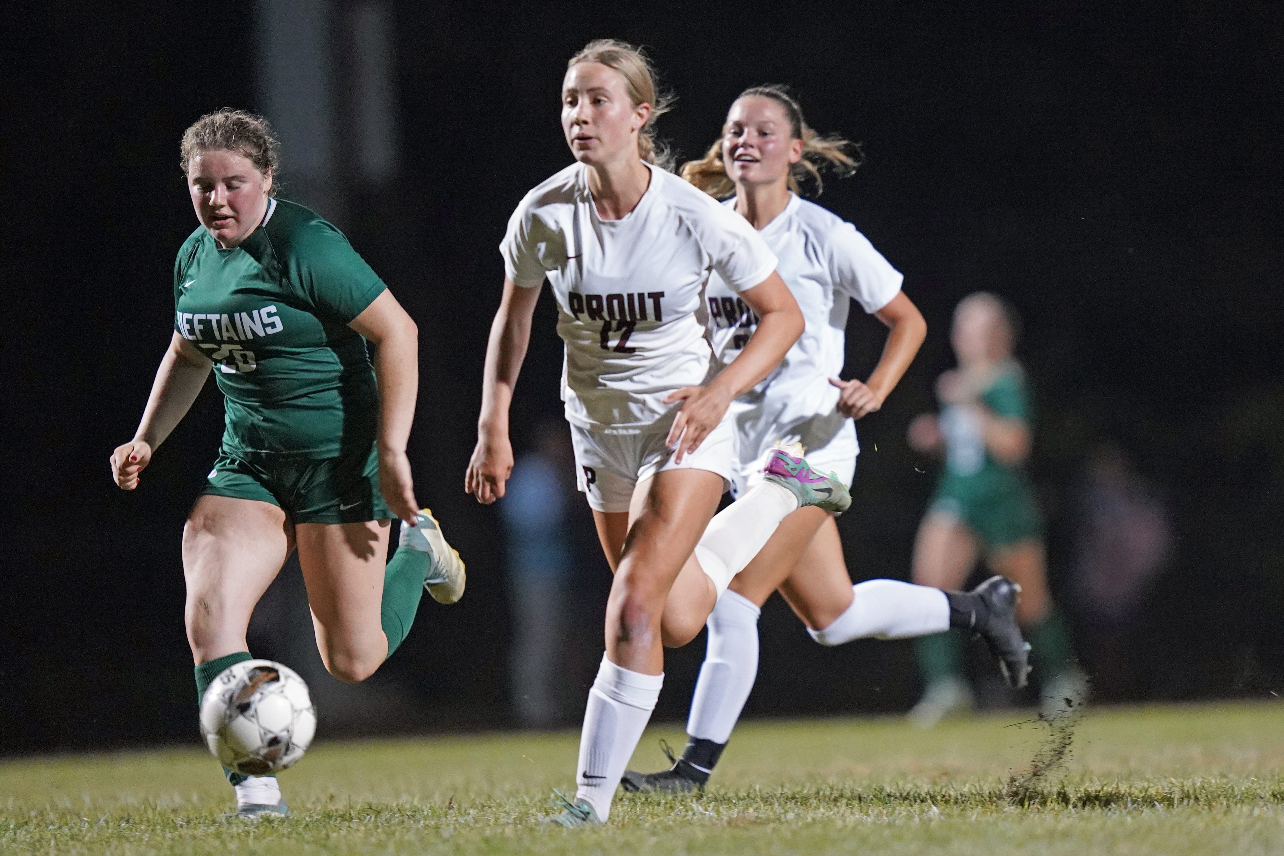 Why is Prout a favorite to win the girls D-II soccer title? What happened Wednesday showed why