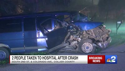 2 taken to hospital after crash in Collier County