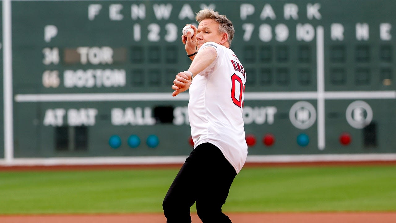 Gordon Ramsay Throws First Pitch at Red Sox Game Following Scary Bicycle Accident