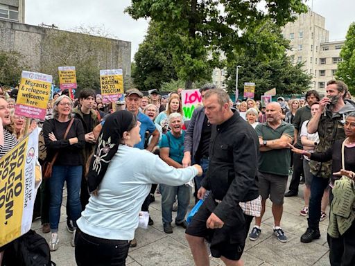 UK riots live: Police injured in Plymouth clashes as disorder in Birmingham, Belfast and Darlington