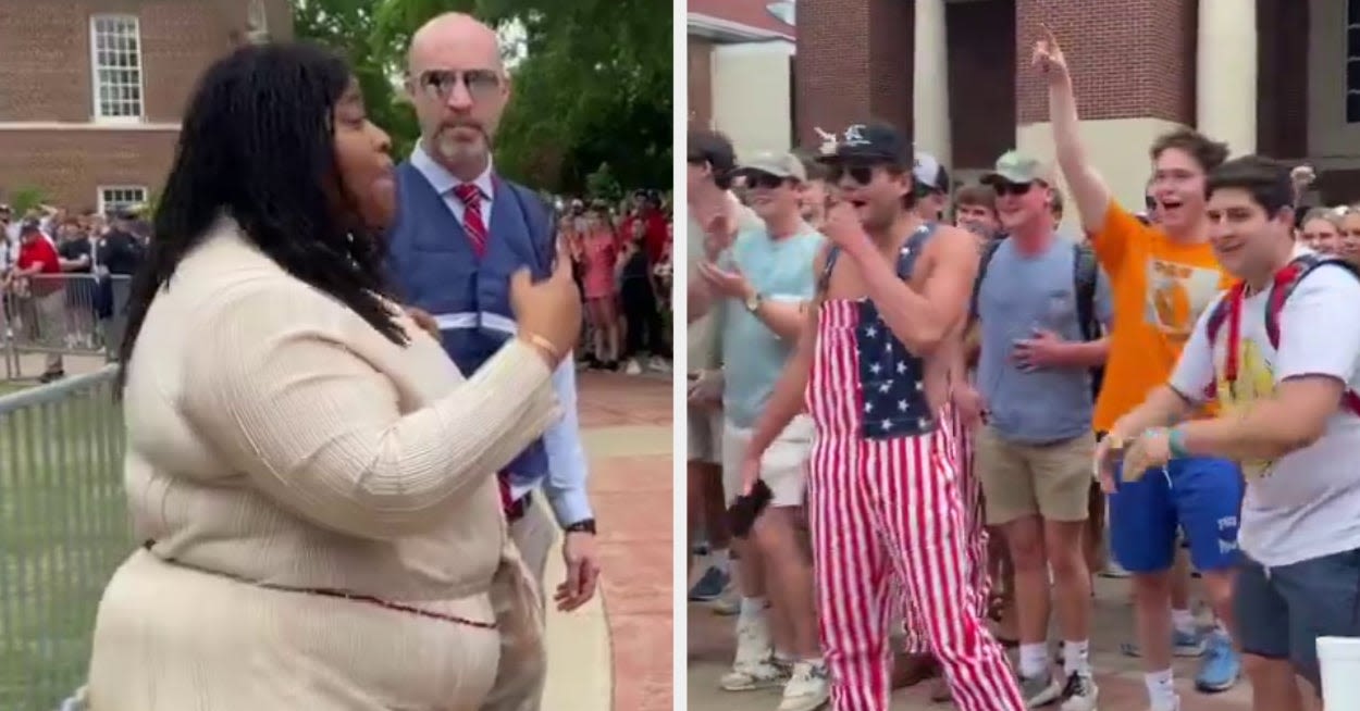 Racist Frat Bros Call Black Pro-Palestine Protestor 'Lizzo,' Make Monkey Noises at Her