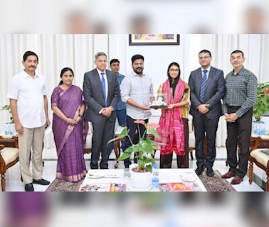 HCL Technologies chairperson Roshni Nadar meets Telangana CM Reddy