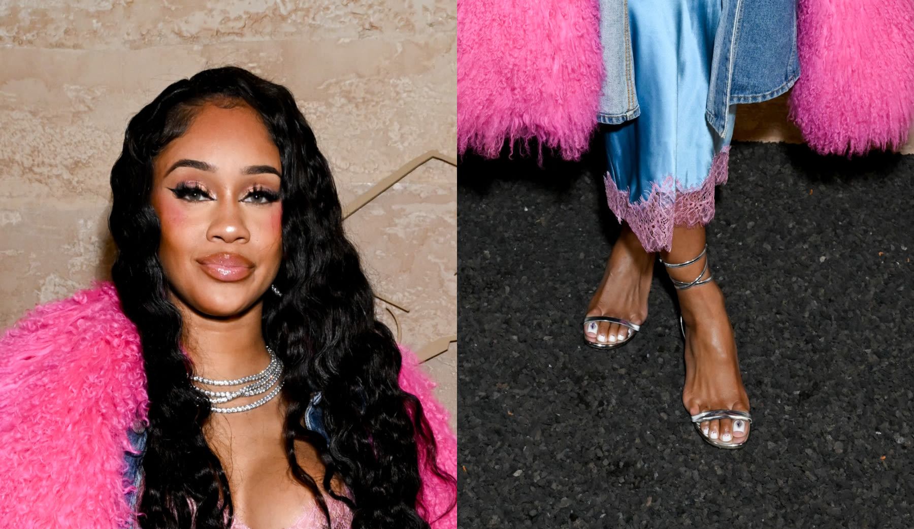 Saweetie Shines in Metallic Barely-There Sandals at Mercedes-Benz G-Class Premiere