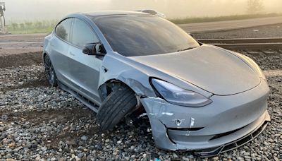 Tesla owner says car's 'self-driving' tech failed to detect train before crash caught on camera